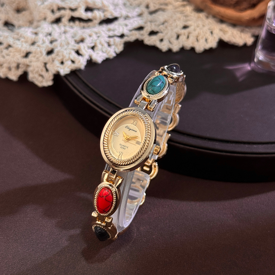 Luxury Watch Vintage - Relógio de quartzo feminino com pedras