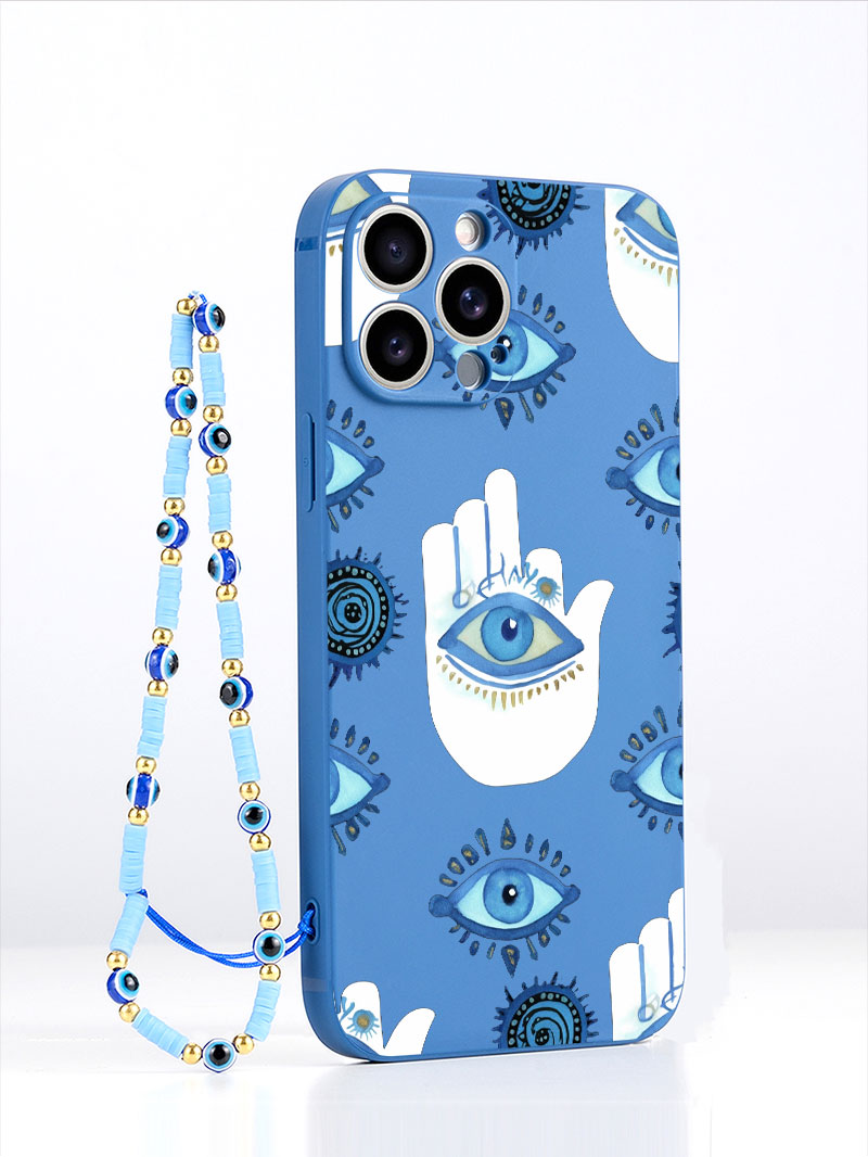 Luxury Watch Case - Luxo líquido silicone azul mal olho