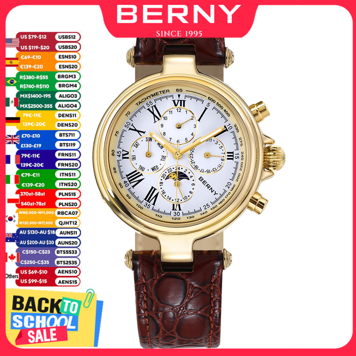 Luxury Watch On Sale - Relógio Automático Retro Masculino BERNY com