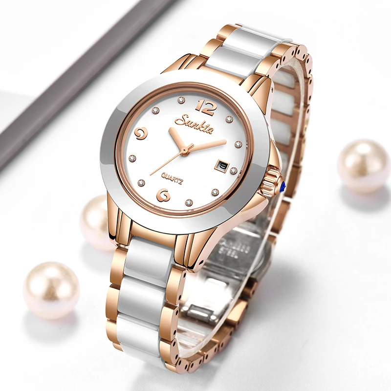 Luxury Watch & Jewellery Recensioni - Sunkta moda casual quartzo mulher relógio