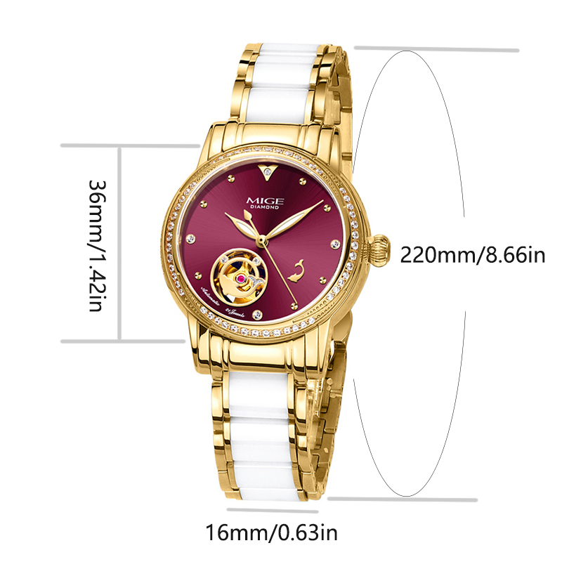 Relógio Automático Feminino MI - Luxury Watch White avaliação e preço