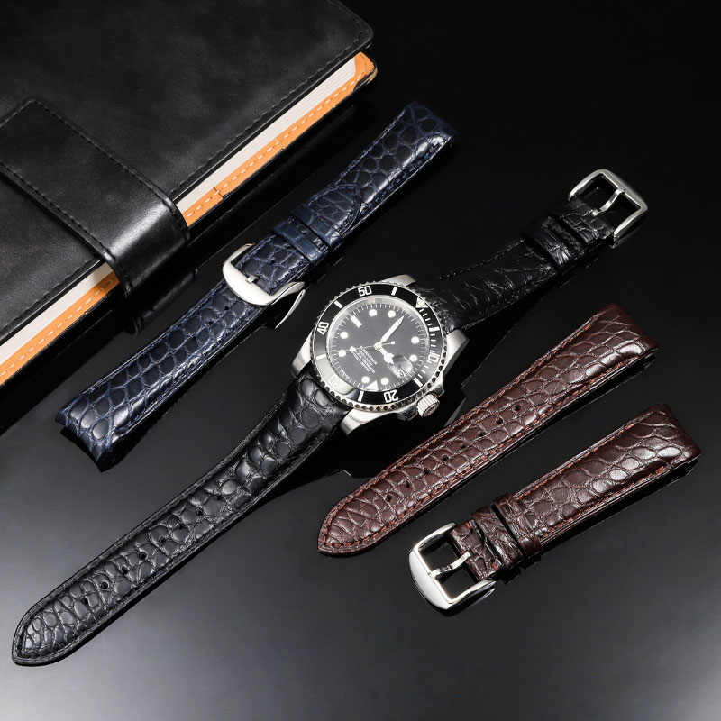 20mm 22mm curvado pele de croc - Luxury Watch Class avaliação e preço